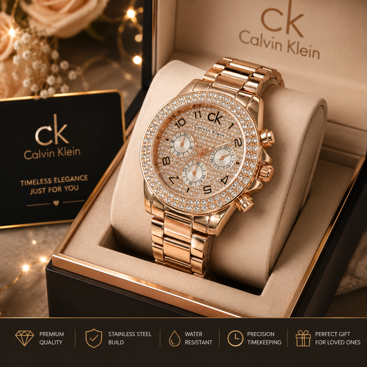 Luxury Crystal Rose Gold Women's Watch