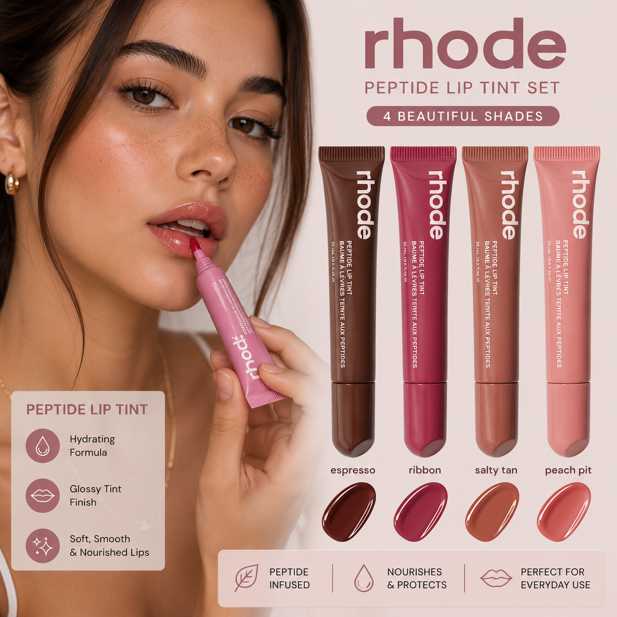 Rhode Peptide Lip Tint Set – 4 Premium Shades
