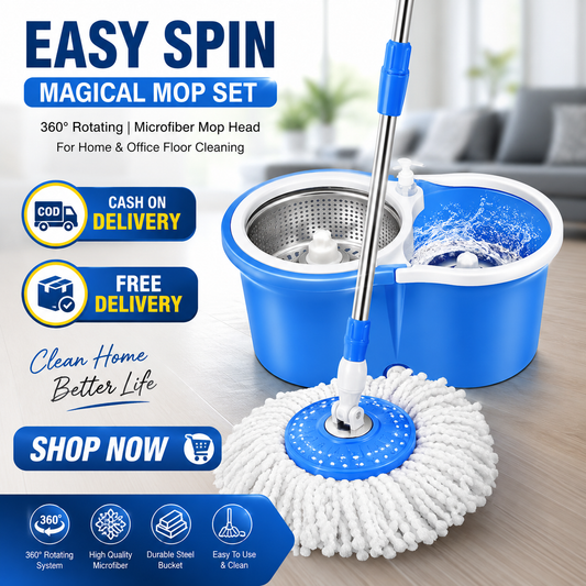 Easy Spin 360° Mop & Steel Bucket Set