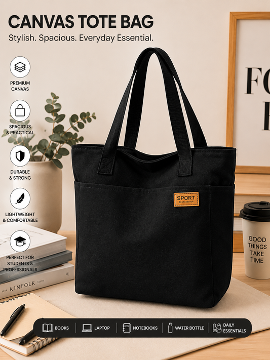 👜 Premium Canvas Tote Bag for Students & Professionals