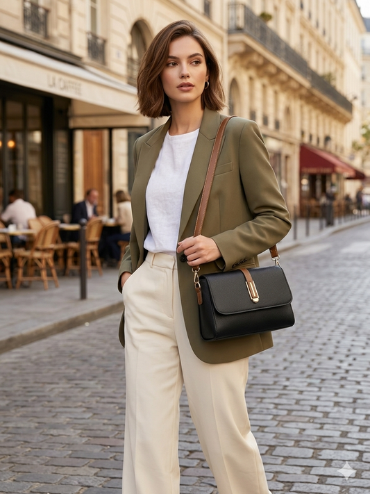 👜 Black PU Leather Crossbody Bag for Women – Elegant & Everyday Fashion