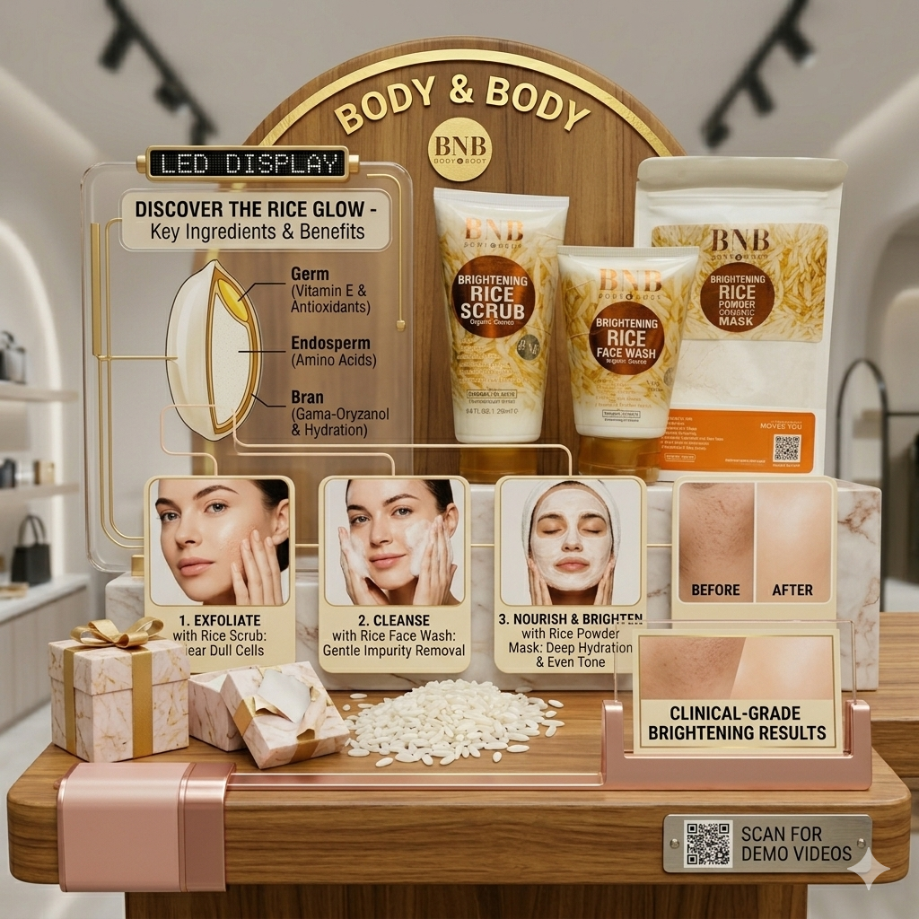 Rice Glow Kit 3 in 1 – Brightening Face Wash, Scrub & Face Mask for Radiant Skin ✨🌾