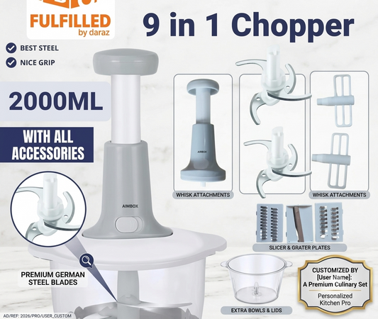 Premium 9-in-1 Vegetable Chopper 2000ML ✨