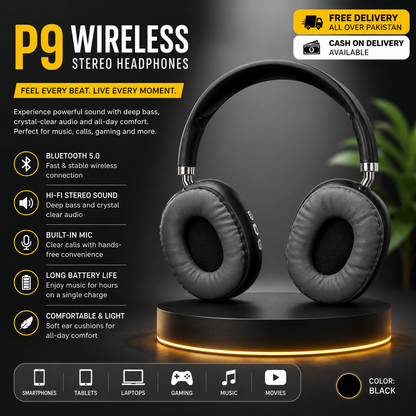 P9 Over-Ear Bluetooth Headphones