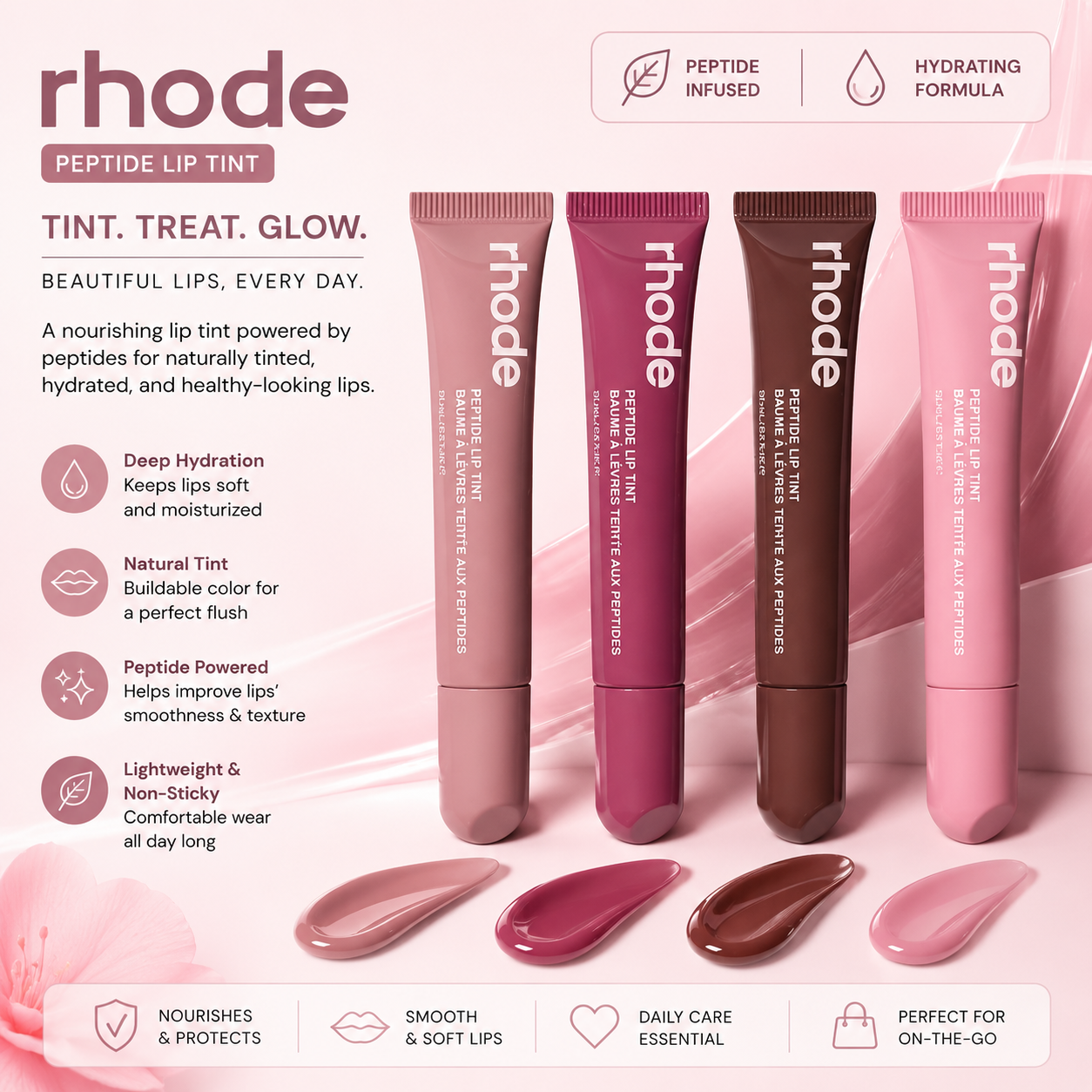 Rhode Peptide Lip Tint Set – 4 Premium Shades