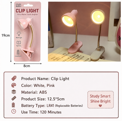 Mini Clip-On LED Book Light – Portable Reading Lamp