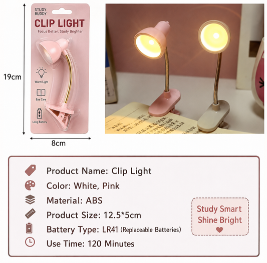 Mini Clip-On LED Book Light – Portable Reading Lamp