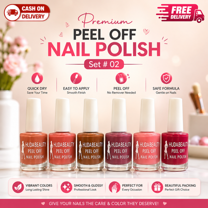 Huda Beauty Peel Off Nail Polish Set – Pack of 6