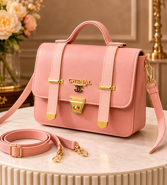👜 Pink Leather Shoulder Bag for Women