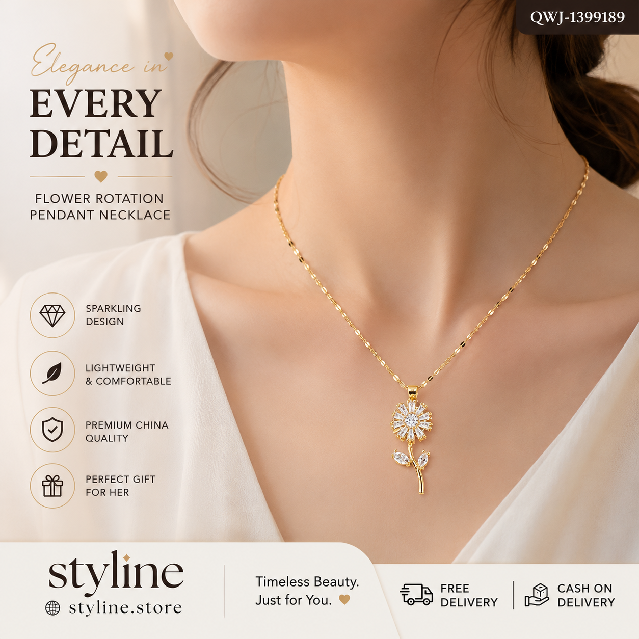 Luxury Flower Pendant Necklace