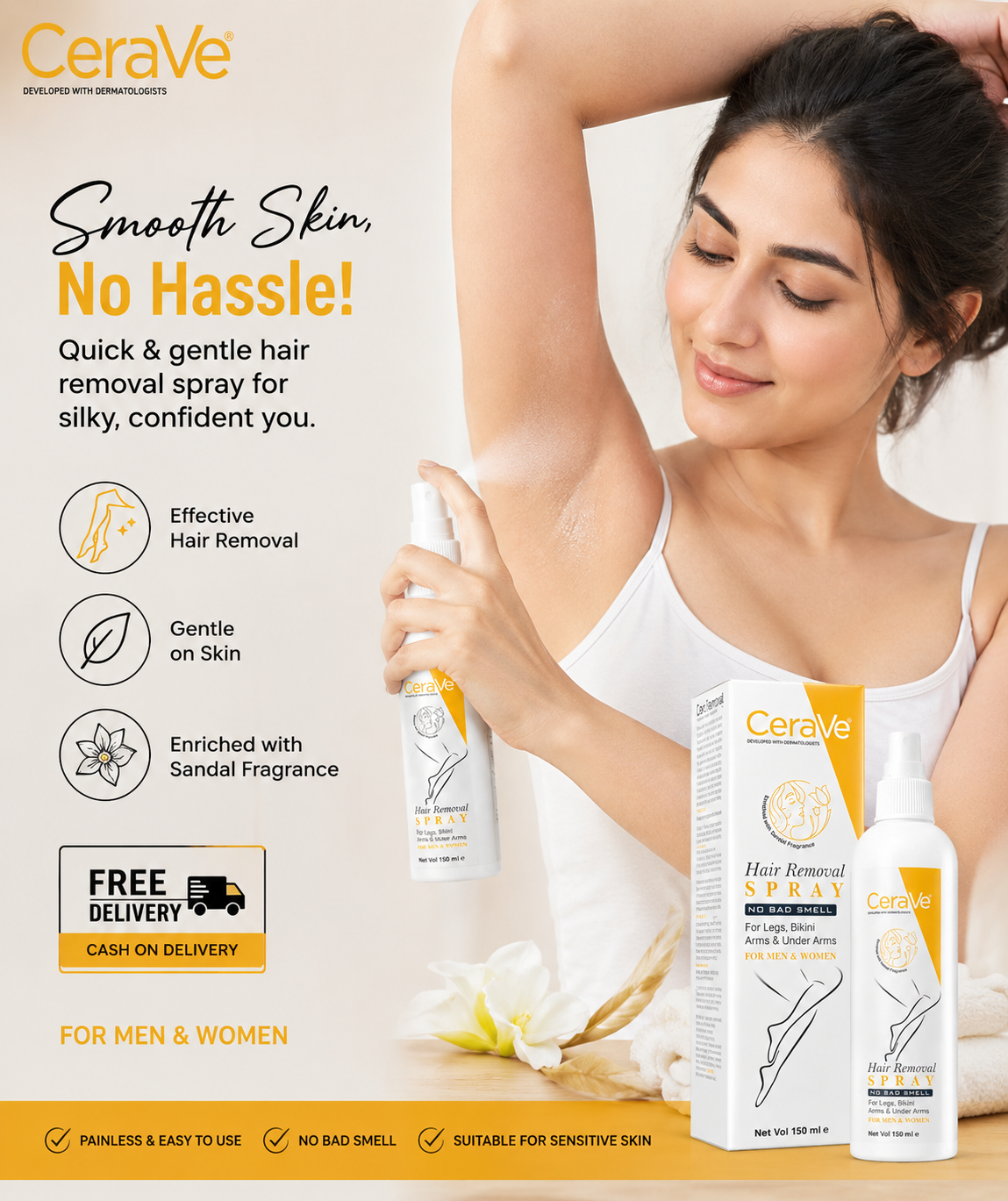 CeraVe Smooth Skin Hair Removal Spray – 150ml