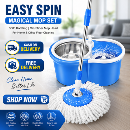 Easy Spin 360° Mop & Steel Bucket Set