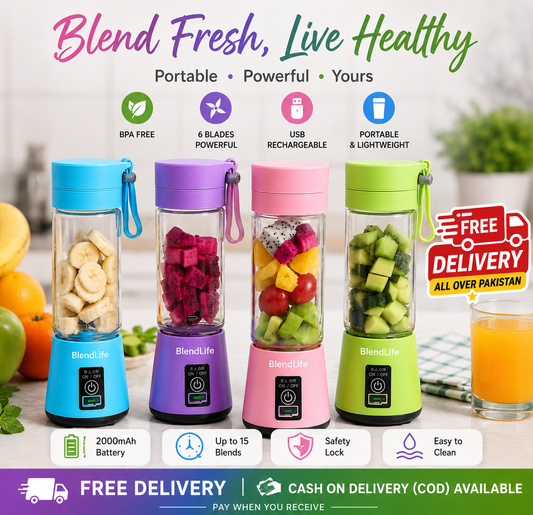🥤 Electric Portable Juicer Blender – Fresh Juice Maker (Green)