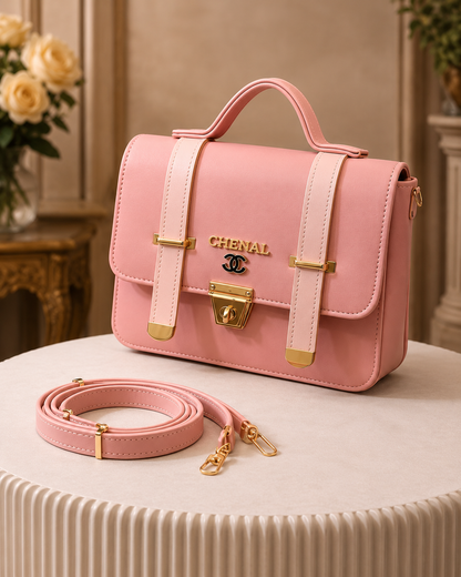 👜 Pink Leather Shoulder Bag for Women