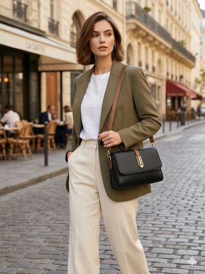 👜 Black PU Leather Crossbody Bag for Women – Elegant & Everyday Fashion