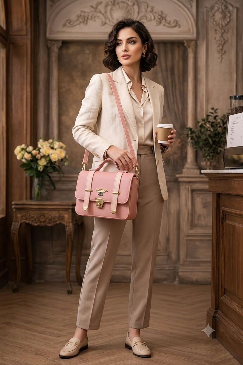 👜 Pink Leather Shoulder Bag for Women