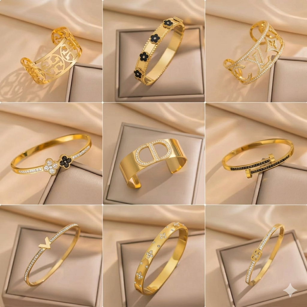 💎 Premium Stainless Steel Diamond Accent Bracelet for Women – Elegant Luxury Wrist Jewelry