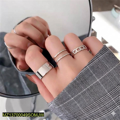 💍 Black Hip Hop Adjustable Rings Set – 3 Pcs Matte Finish for Men