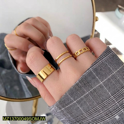 💍 Black Hip Hop Adjustable Rings Set – 3 Pcs Matte Finish for Men