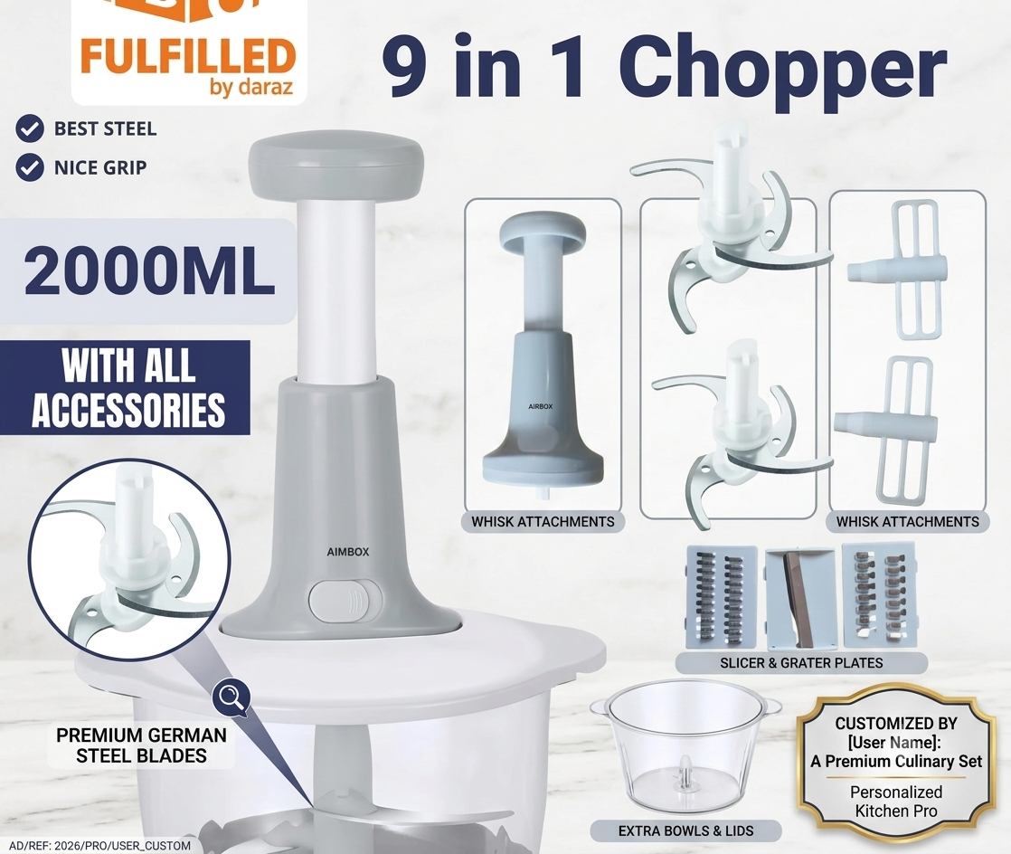 Premium 9-in-1 Vegetable Chopper 2000ML ✨