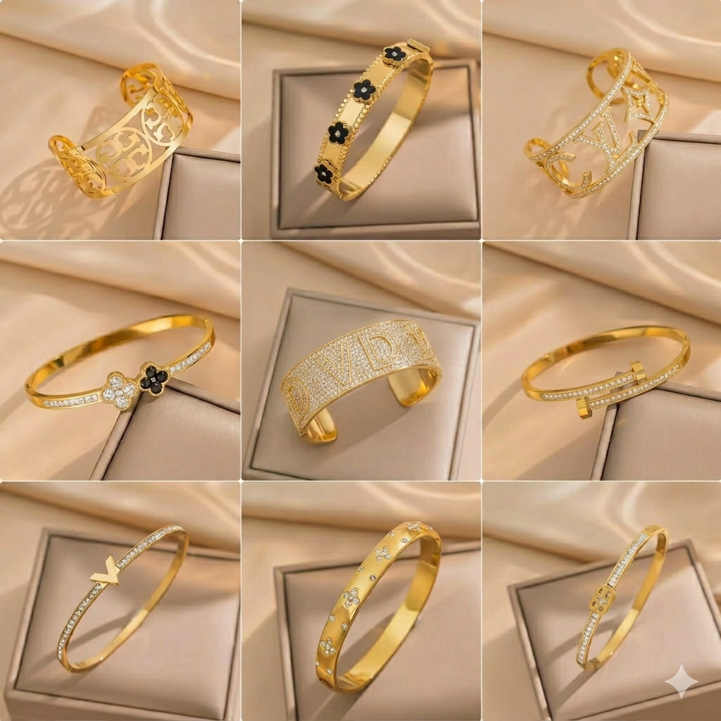 💎 Premium Stainless Steel Diamond Accent Bracelet for Women – Elegant Luxury Wrist Jewelry
