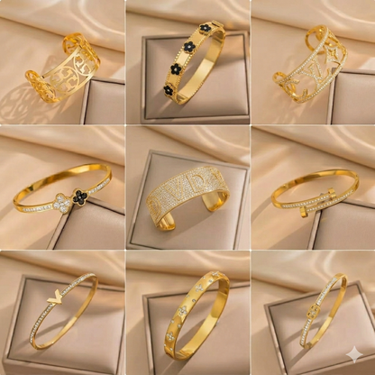 💎 Premium Stainless Steel Diamond Accent Bracelet for Women – Elegant Luxury Wrist Jewelry
